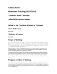 Graduate Catalogue 2025 - 2026 by Tennessee State University