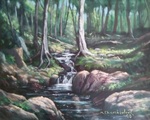 a brook in the forest 16x20 by Mitchell Chamberlain